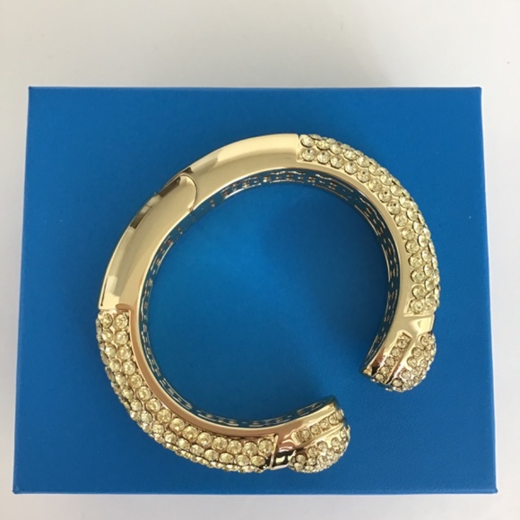 Fabulous Joan Boyce pave hinged cuff bracelet in golden yellow shade (S/M) - Picture 7 of 9